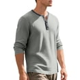 thumbnail image 3 of Lzobxe Shirts for Men Long Sleeve Waffle Henley Casual Henley,Size S-3XL, 3 of 8