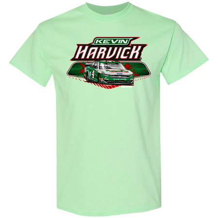 Men's Stewart-Haas Racing Team Collection Mint Green Kevin Harvick Hunt Brothers Pizza Car 2-Spot T-Shirt