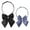 Black&Blue Stripes, variant on INSPIRE CHIC Women's Pre-tied Bowknot Adjustable Neck Strap Cute Bowtie 2 Pcs Black&White