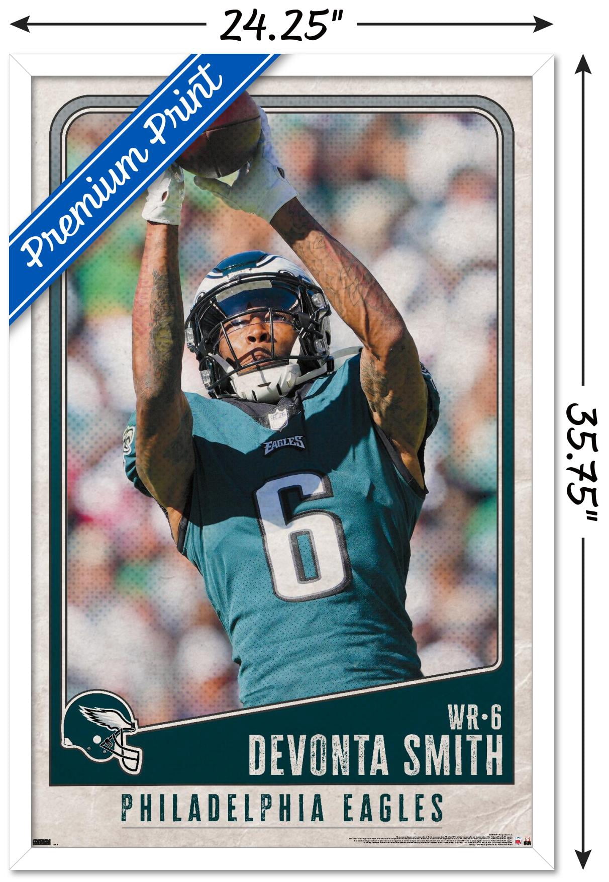 NFL Philadelphia Eagles - DeVonta Smith 22 Wall Poster, 22.375" x 34" Framed