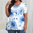 thumbnail image 2 of Pisexur Printemps Tops for Women 2025 Women Mode Été Imprimé Régulier Women Manches Courtes Col Rond Womens Tops Multicolore,2TG, 2 of 7