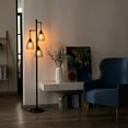 thumbnail image 6 of Bestco 67" Industrial Floor Lamp with 3 Hanging Lights, LED Bulbs Included, Black, 6 of 14