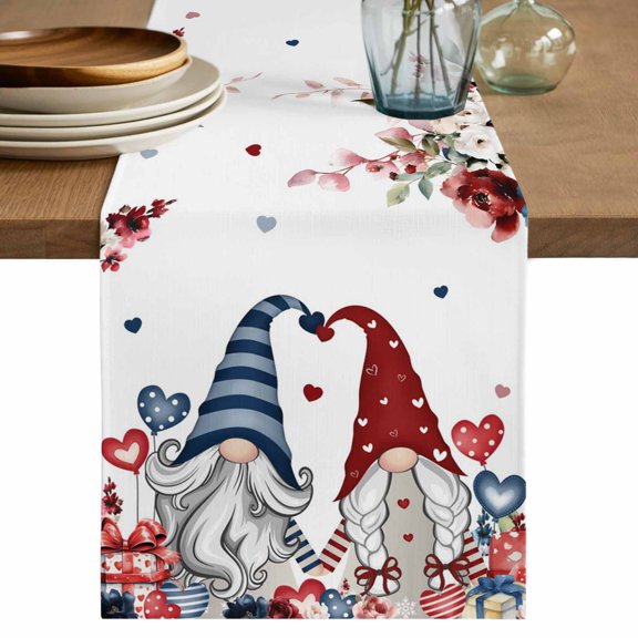 Pink Valentine's Day Table Runner 72 Inches, Spring Floral Gifts Eucalyptus Leaves Bed Runner Dresser Scarves Tabletop for Indoor Outdoor Parties/Ceremony/Banquet, 13" x 72"