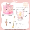 thumbnail image 3 of Gifts for Women Glass Coffee Mugs Unique Christmas Birthday Xmas Gifts for Women Her Ladies Espresso Tea Cups Personalised Best Friend Gift Cute Pink Double Walled Glass Mugs Valentine's Mother's Day, 3 of 7