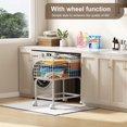 thumbnail image 5 of Wire Laundry Hamper Cart,Laundry Hamper Trolley with Pull Handle,White High Laundry Basket Cart for Laundry Room,Bathroom,Bedroom-White（23.6 * 15.75 * 28inch）, 5 of 8