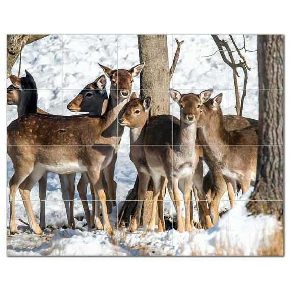 Deer Ceramic Tile Mural Kitchen Backsplash Bathroom Shower, 402767-L54