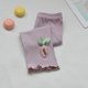 thumbnail image 2 of Odeerbi 1-7 Años Niñas Mallas de Punto de Canalé Con Ribete de Lechuga Mallas Elásticas Capris Pantalones de Verano Casual Cintura Elástica Pantimedias Recortadas, 2 of 6