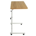 thumbnail image 3 of BEJOLO Height Adjustable C-Shaped End Table - Mobile Side Table with Wheels Slides Under Sofa, TV Tray for Living Room, Bedroom Small Spaces, Wood color, 3 of 12