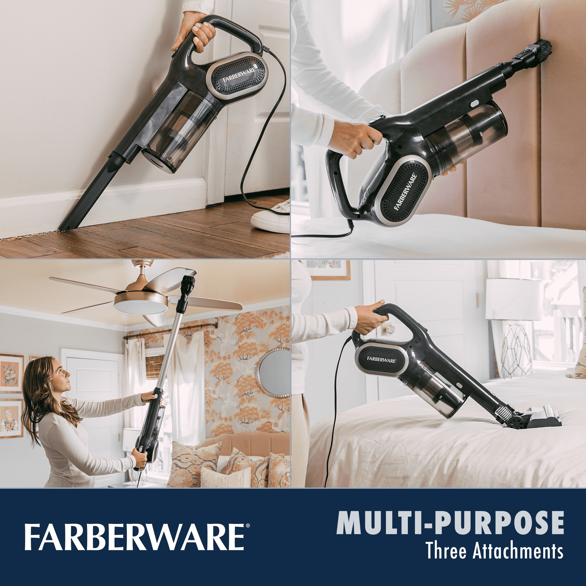 Farberware Classic Stick Vacuum Cleaner, Powerful Suction and Lighted Motor Brush for Carpet and Hard Floors
