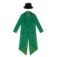 thumbnail image 3 of YEAHDOR Boys Renaissance Steampunk Long Sleeved Tailcoat Medieval Victorian Gothic Notch Lapel Jacket Dark Green-A 12, 3 of 7