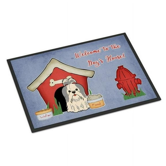 Carolines Treasures Dog House Collection Shih Tzu Silver White Door Mat Indoor Rug or Outdoor Welcome Mat 24x36 Doormat