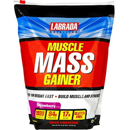 Labrada Nutrition Muscle Mass Gainer, Strawberry, 6