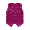 thumbnail image 4 of iiniim Gilet à Paillettes pour Enfants Filles Garçons Hip-Hop Danse de Rue Performance de Scène Rose Vif 110, 4 of 5