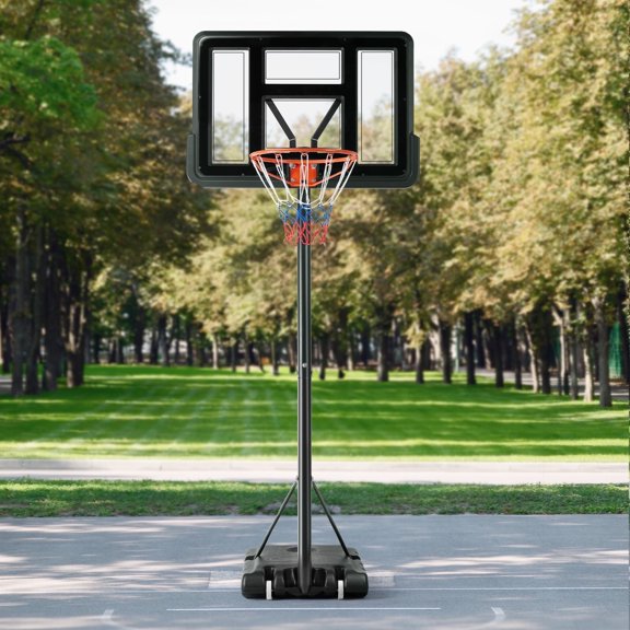 JOINSUN 4.2-10ft Basketball Hoop with Adjustable Height, Shatterproof Backboard for Kids, Adults