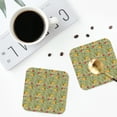 thumbnail image 4 of Honeii Taco print Leather Coaster Set of 4, ideal for safeguarding your furniture from drinks spills and effortless cleanup-Square, 4 of 6