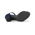 thumbnail image 6 of BLISSFUL STEP Women's Back to School Shoes Ankle Strap Buckle Block Heel Sandals Navy Blue 5.5, 6 of 8