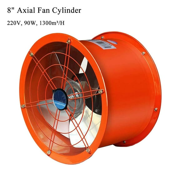 INTBUYING 8" Axial Fan Cylinder Pipe Fan for Dusting Ventilating 220V 90W 1300m³/H