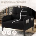 thumbnail image 3 of CQSXDA Comfortable Monochrome Wide Seat Chair in United We Win Corduroy Fabric for Living Rooms and Bedrooms，Black, 3 of 8