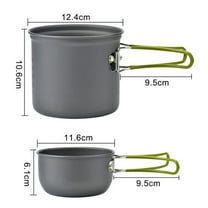 YOLOKE Camping Cookware Mess Kit, Hiking Backpacking Picnic Cooking Bowl Non Stick Pot Knife Spoon Set, Outdoor Portable Camping Pot 1-2 People Picnic Barbecue Tableware Pot