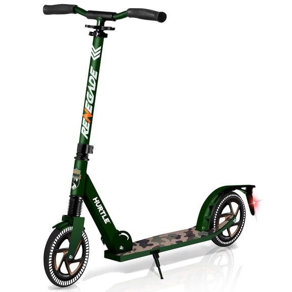 Hurtle HURTSCA - Hurtle HURTSCA - Lightweight and Foldable Kick Scooter - Adjustable Scooter for Teens and Adult, Alloy Deck with High Impact Wheels (Camo)