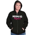 thumbnail image 3 of Mermaid Squad Bachelorette Birthday Womens Plus Size Graphic Zipper Hoodie Brisco Brands 2X, 3 of 5
