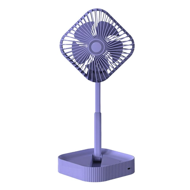 SDNall Portable Pedestal Fan, Foldaway Standing Fan with 1200Mah Rechargeable Battery, Wireless Use Telescopic 3-Speed Quiet Battery Fans Portable for Home Kitchen Outdoor Camping