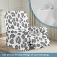 thumbnail image 2 of SCRAWLGOD Leopard Print White Gray Recliner Chair Covers Recliner Stretch Sofa Slipcover 4-Pieces Sofa Cover Furniture Protector Couch Soft with Elastic Bottom Reclining Cover for Pets, 2 of 7