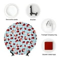 thumbnail image 4 of Wukai Flowers and Lady Bugs Print Decorative Plate for Display,Bone China Decorative Plate, Ceramic Dinner Plate with Stand, Vertical Ceramic Plate-8in, 4 of 6