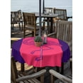 thumbnail image 6 of Pink Navy Blue Flamingo Outdoor Tablecloth with Umbrella Hole, Summer Beach Coastal Modern Art Spillproof Waterproof Outdoor Table Cover, Patio Tablecloths for Party/Garden/Picnic, Round 54 inch, 6 of 9