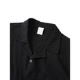 thumbnail image 4 of LTTVQM Plain Solid Tone Natural Cotton Linen Camp Collar Shirt Pants Set for Men Breathable Long Sleeve Holiday Casual Outfit Blouse Black M, 4 of 7