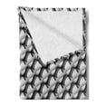 thumbnail image 2 of Abstract Soft Flannel Fleece Blanket, Continuous Modern Swirl Ornamental Halftone Background Engraving Like, Cozy Plush for Indoor and Outdoor Use, 60" x 80", Charcoal Grey and White, by Ambesonne, 2 of 5