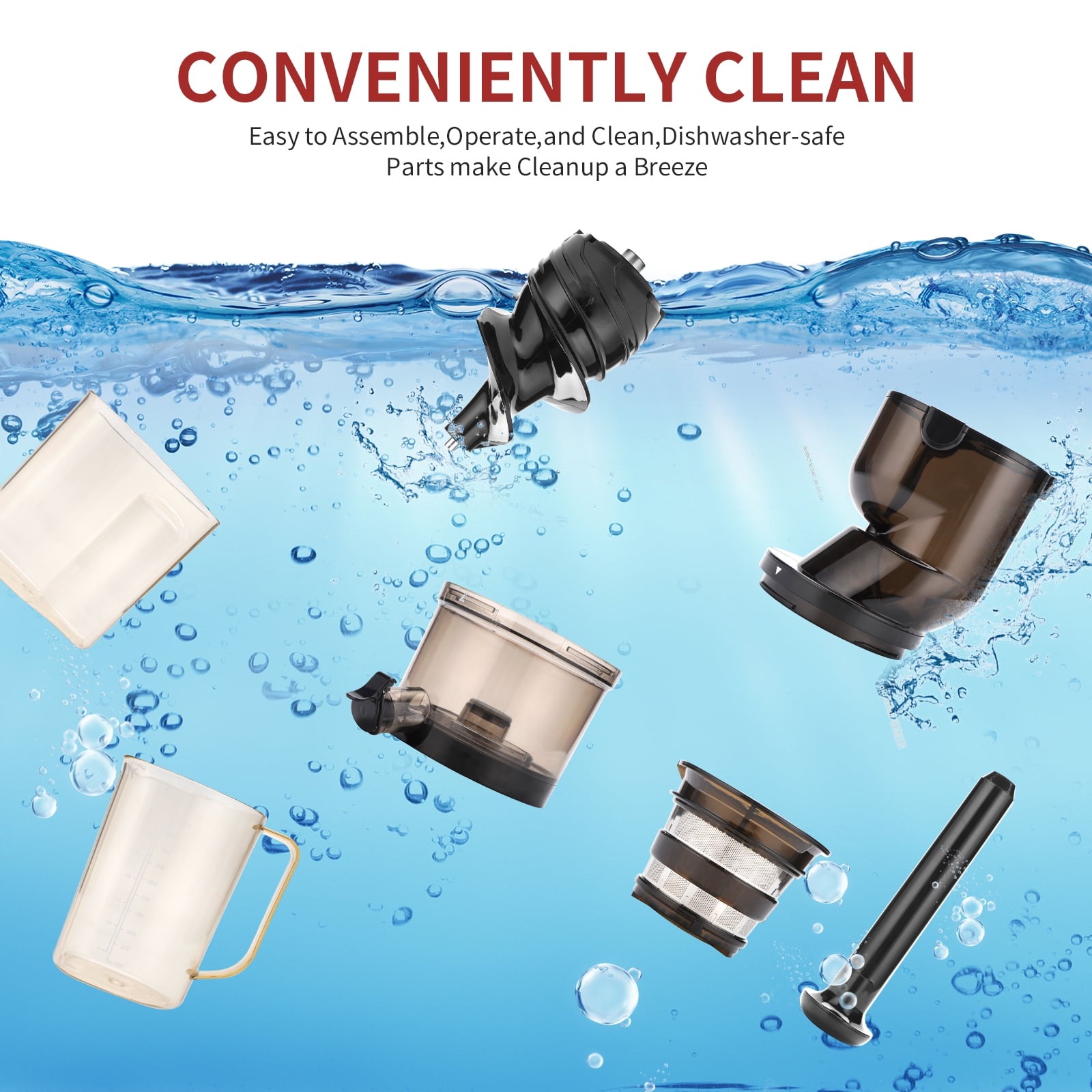 Private Jungle ZOKOP 120V 150W 1000ml Juice Cup Red Plastic 1500ml Pomace Cup Two-speed Mechanical Vertical Electric Cold Press Slow Masticating Juicer