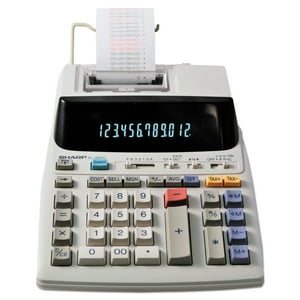 Sharp EL-1801V Ink Printing Calculator, 12-Digit LCD, AC Powered, Off-White, Ideal for Business & Office Use, Easy-to-Read Display & Durable Design