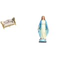 thumbnail image 1 of Sofá De Madera En Miniatura Y Figura De La Virgen María, Juguete De Simulación Artesanal Con Escultura Religiosa Para Casa De Muñecas, Dormitorio, Oficina Y Mesa., 1 of 8