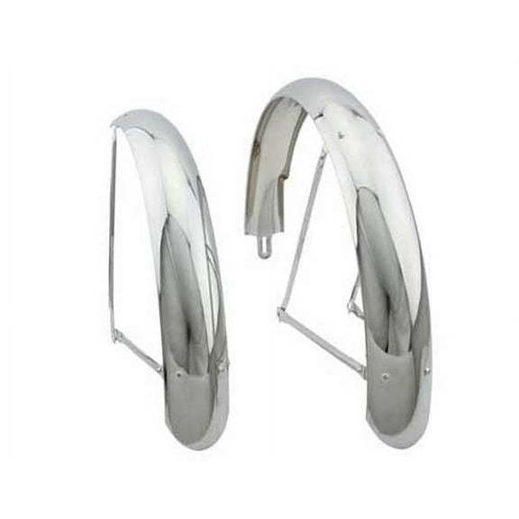 24" Classic Adjustable Balloon Fender Set Chrome. for bicycles, bikes, for 24" lowrider bike, beach cruiser.