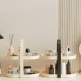 thumbnail image 1 of Organizador de estanterías de doble escritorio para maquillaje y cuidado de la piel - almacenamiento cosmético de 2 niveles con asa para baño o tocador, 1 of 6