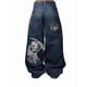 thumbnail image 1 of Pantalones vaqueros unisex estilo hip-hop gótico urbano de talle alto y corte holgado con diseños rasgados y bordados for hombre y mujer, 1 of 3