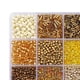 thumbnail image 5 of Juego de 15 cuentas de vidrio de colores para hacer pulseras, kit de cuentas de tubo, cuentas espaciadoras para Dorado, 5 of 6