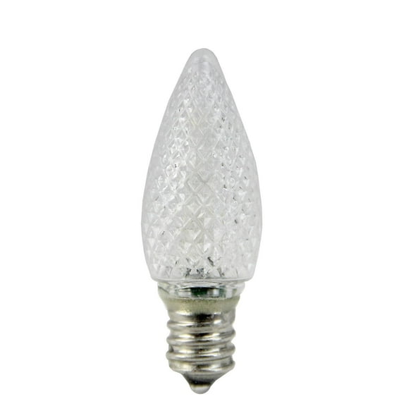 Pack of 25 Faceted Transparent Cool White LED C7 Christmas Replacement Bulb