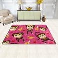 thumbnail image 3 of Coolnut Lightweight Soft Area Rugs 31x20 Inch, Kids Monkey and Banana Floor Mat Doormat for for Rooms Entrance Hardwood Floor Living Room 2'7" x 1'8"） Nursery Rugs, 3 of 6