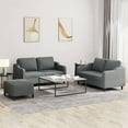 thumbnail image 1 of vidaXL 3 Piece Sofa Set with Cushions Dark Grey Fabric, 1 of 5