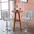 thumbnail image 1 of Yaheetech Set of 2 Adjustable Faux Leather Swivel Bar Stools With Backrests and Footrest, Light Gray, 1 of 7