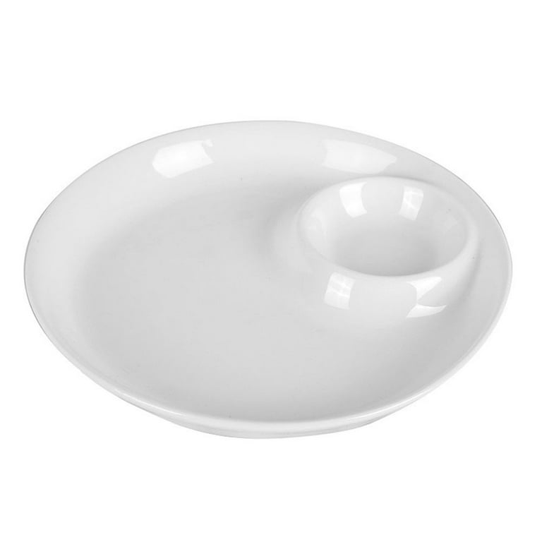 10inch Ceramic White Plate with Stand - 1pc