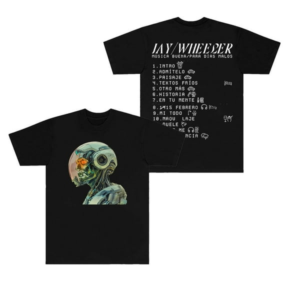 Jay Wheeler Musica Buena para Dias Malos Album T-Shirt 2024 Tour Merch Women Men Crewneck Short Sleeve Tee