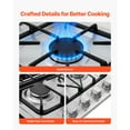 thumbnail image 6 of KFFKFF 30-Inch Gas Cooktop, 4-Burner Built-in Stove, 48000BTU Dual Fuel Stainless Steel Cooktop, LPG/NG Convertible with Sealed Burners for Searing, Stewing, Boiling, and Stir-Frying, 6 of 9