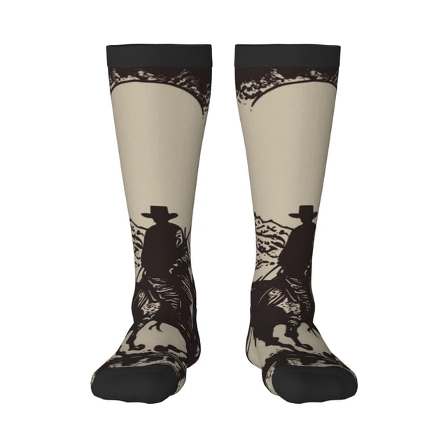 Balery Western Desert Cowboy Calcetines novedosos Calcetines deportivos Calcetines hasta la rodilla Calcetines de algodón Calcetines originales y geniales