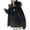 Black-11, variant on Plus Size Hood Down Coat for Women Zip Up Loose Warm Coat Women's Solid Jacket with Pocket
