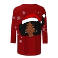 thumbnail image 5 of Hueook Christmas Shirts for Women Crew Neck Shirt Women's Fashion Tees Casual Crewneck 3/4 Sleeve Loose T Shirt Ladies Blouses Shirts Multicolor 2X, 5 of 5