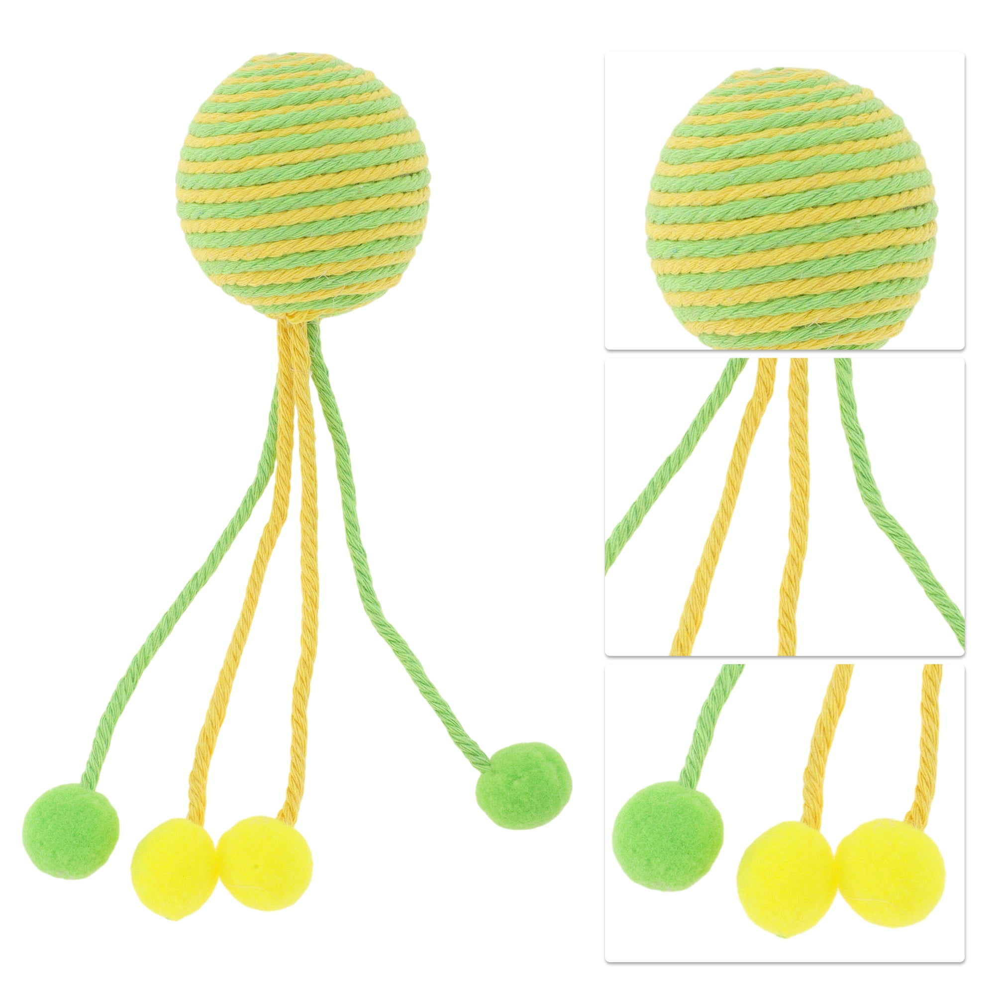 Unique Bargains Safe Teeth Cleaning Chew Balls for Cat [Cotton Ball Combination]