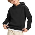 thumbnail image 3 of Falkdiz Boys Long Sleeve Sweatshirts With Pocket Winter Pullover Outdoor Casual Comfy Solid Color Shirts for Boys Hooded,Black,Size: 110, 3 of 9